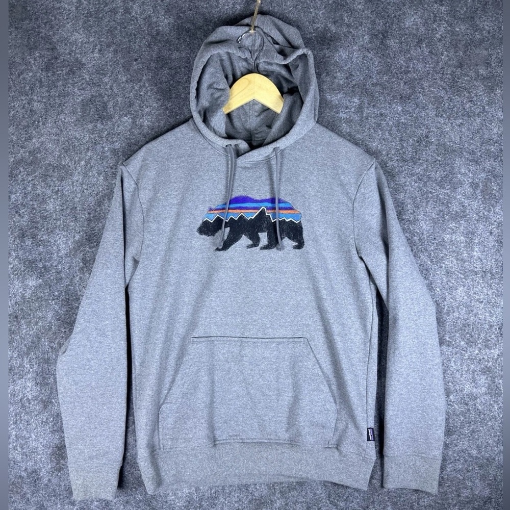 Patagonia Hoodie Men M Gray Fitz Roy Bear Uprisal Hoody Pullover Sweatshirt